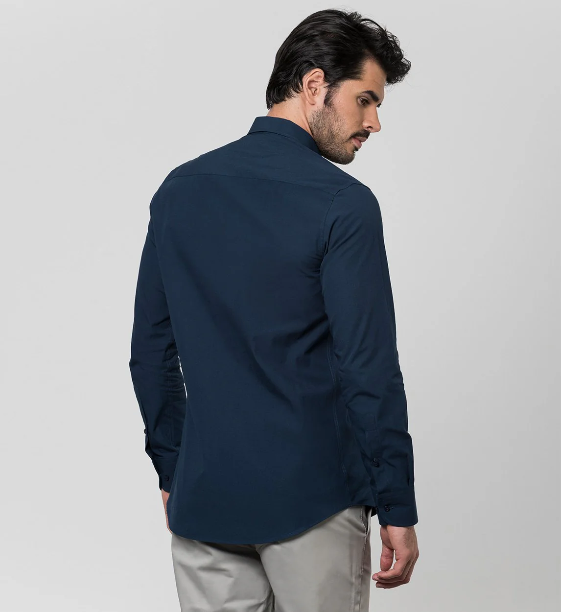 Camisa Antisudor Casual Azul Marino - Image 4