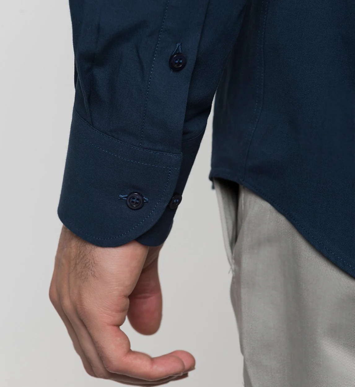 Camisa Antisudor Casual Azul Marino - Image 5