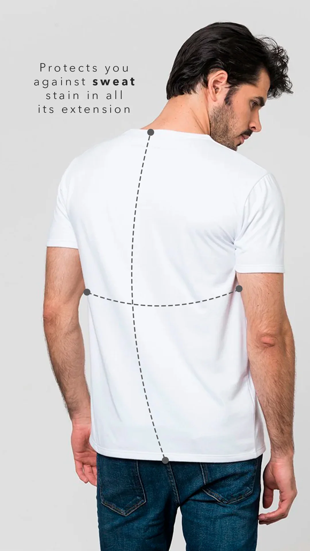 Camiseta Antisudor MaxDry Cuello V Blanco Protección Axilar Extra - Image 8
